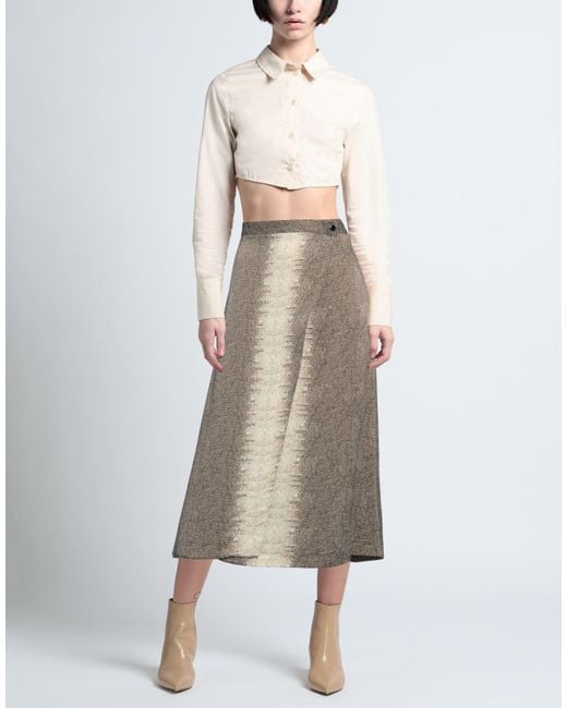 Twinset Natural Midi Skirt Viscose