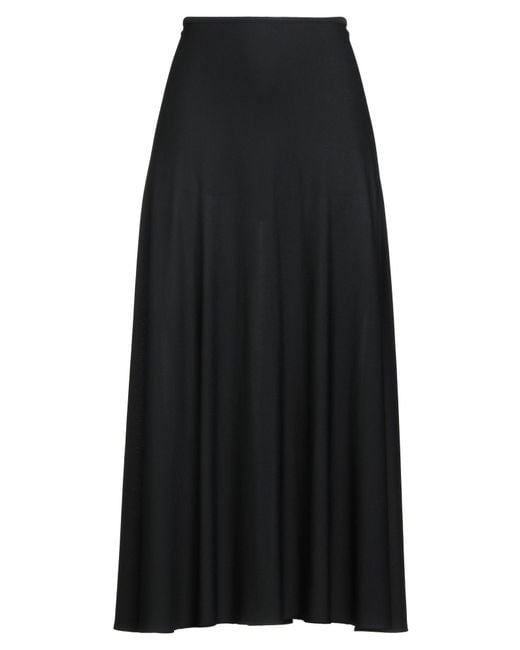 Jil Sander Black Midi Skirt Viscose, Polyamide