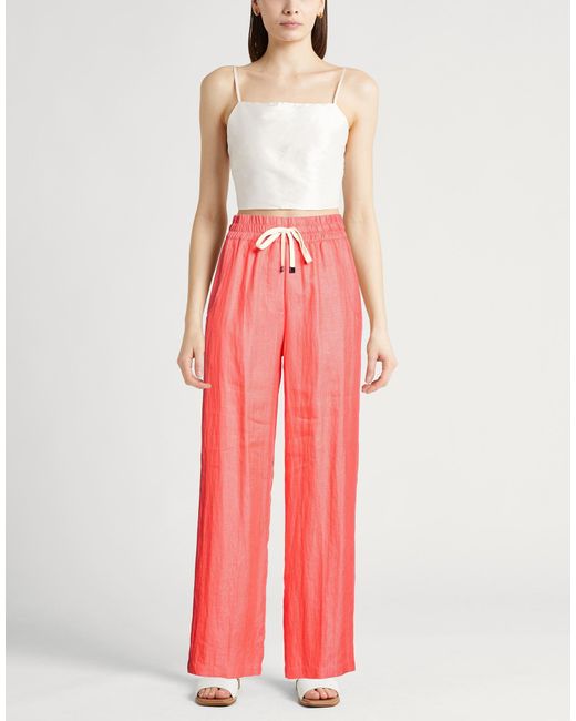 Brian Dales Red Coral Pants Linen, Polyamide