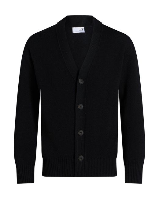 LA BIELLESE Black Midnight Cardigan Virgin Wool for men