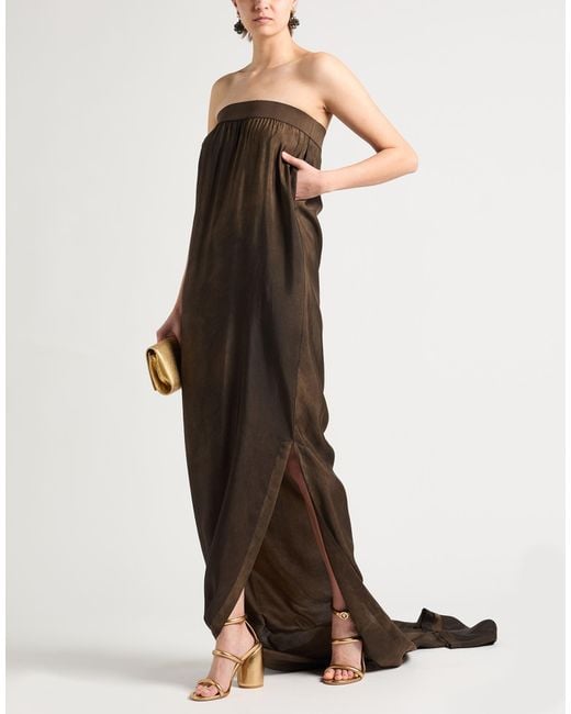 Uma Wang Brown Dark Maxi Dress Viscose, Cupro