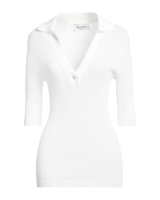 Blugirl Blumarine White Sweater Viscose, Polyamide