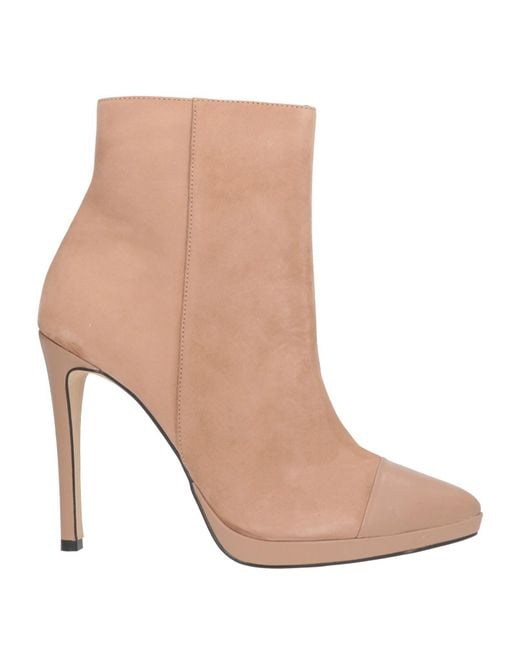Miss Unique Brown Blush Ankle Boots Leather