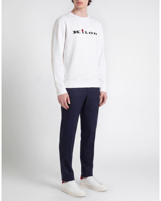 Kiton White Sweatshirt Cotton, Elastane for men