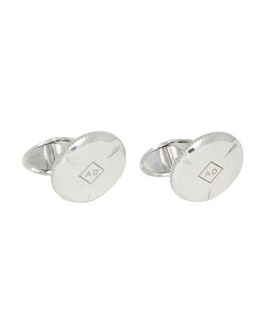 Dunhill White Cufflinks And Tie Clips Steel for men