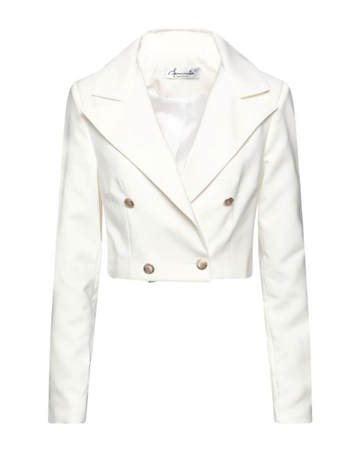 Feminista White Blazer Polyester, Elastane