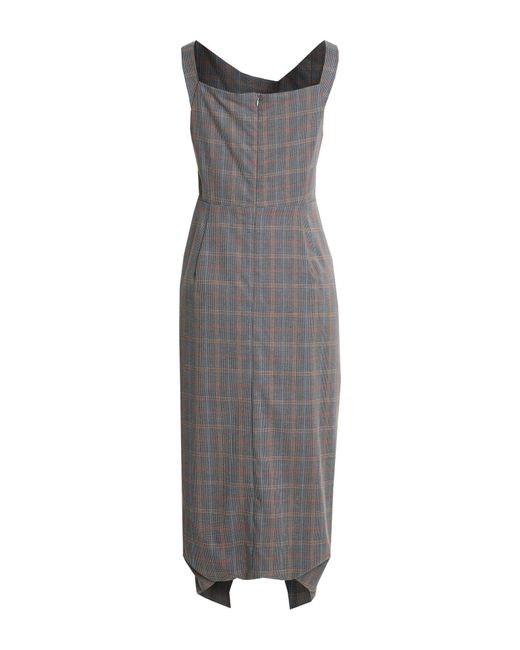 WEILI ZHENG Gray Midi Dress