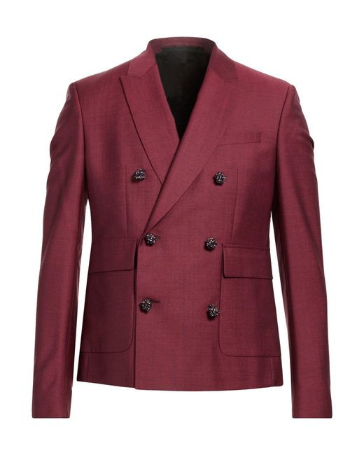Kris Van Assche Red Blazer Wool, Mohair Wool for men