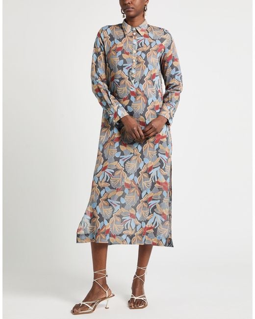 Massimo Alba White Midi Dress Cotton, Linen