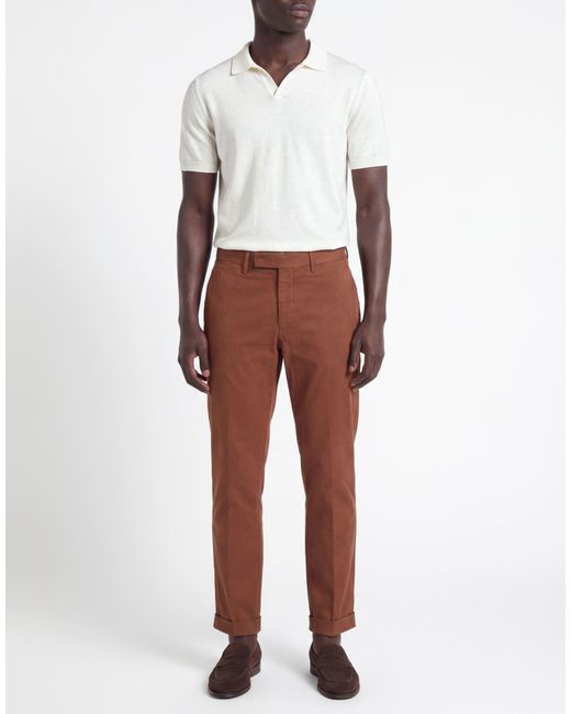 Michael Coal Brown Pants Cotton, Modal, Elastane for men