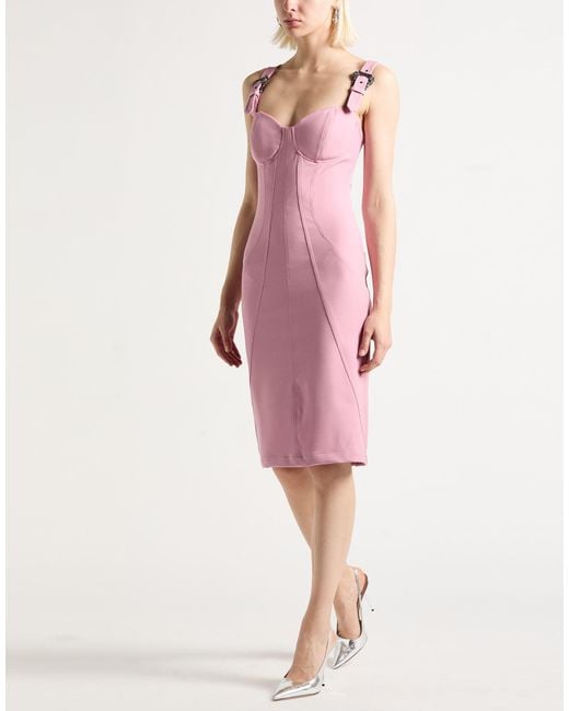Versace Jeans Couture Pink Midi Dress Viscose, Polyamide, Elastane