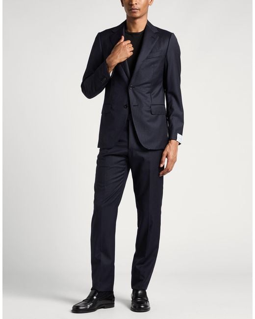 Caruso Blue Suit Wool for men