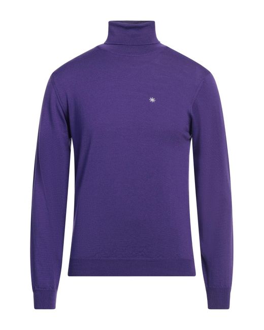 Manuel Ritz Rollkragenpullover in Purple für Herren