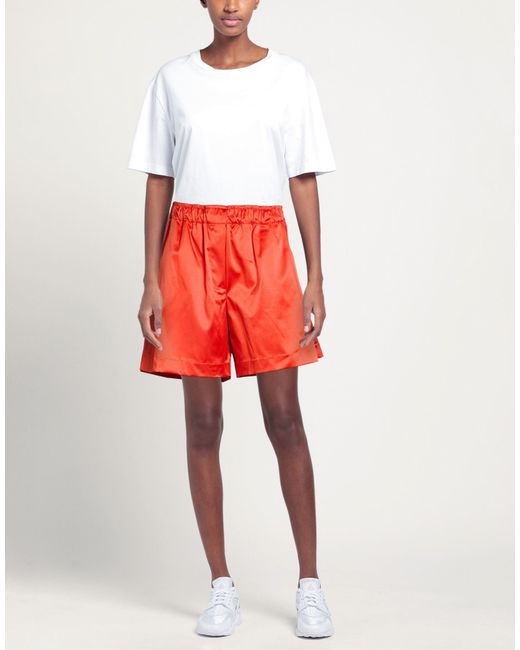8pm Red Shorts & Bermuda Shorts Cotton, Polyester, Elastane