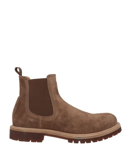 Officine Creative Brown Taupe Ankle Boots Leather for men