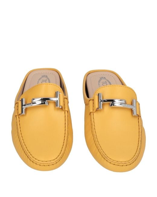 Tod's Yellow Marigold Mules & Clogs Leather