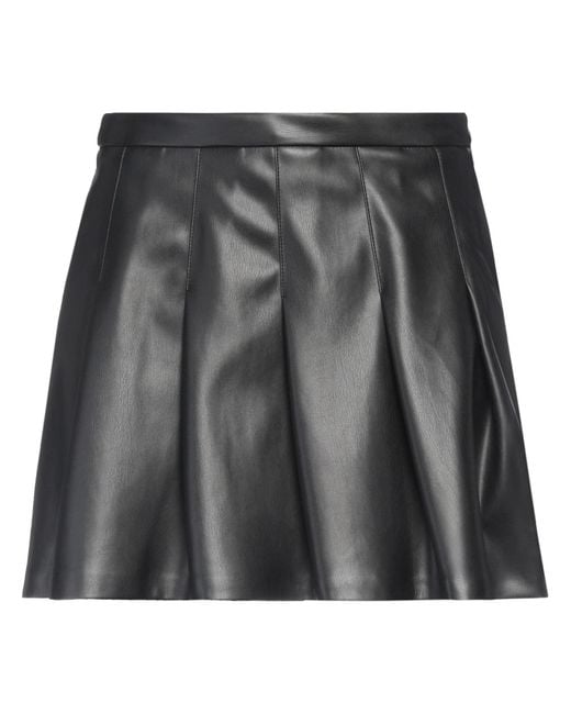 Semicouture Gray Mini Skirt Polyurethane, Polyester