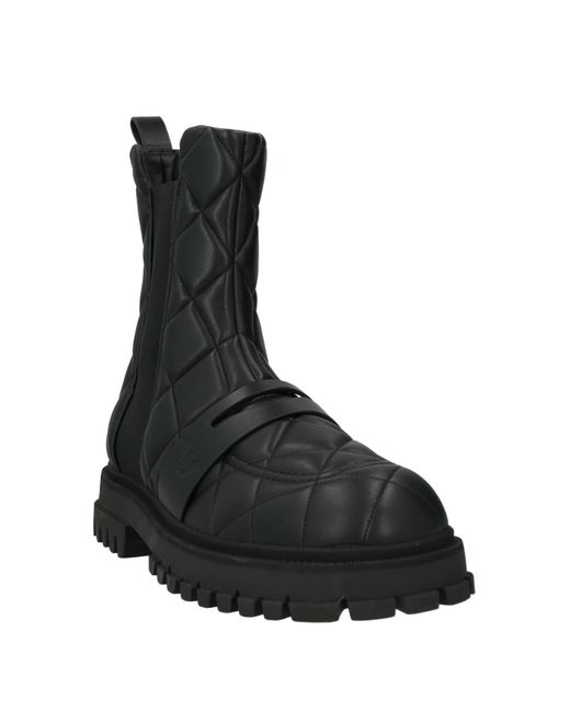 Emporio Armani Black Ankle Boots Polyester, Polyurethane for men
