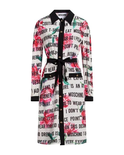 Moschino White Midi Dress Silk