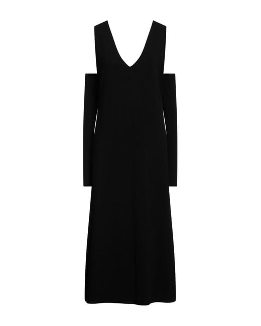 Isabel Benenato Black Midi-Kleid