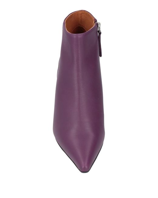 Angel Alarcon Purple Ankle Boots Leather