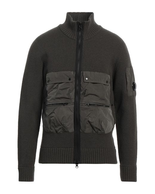 C P Company Gray Cardigan Wool, Polyamide for men