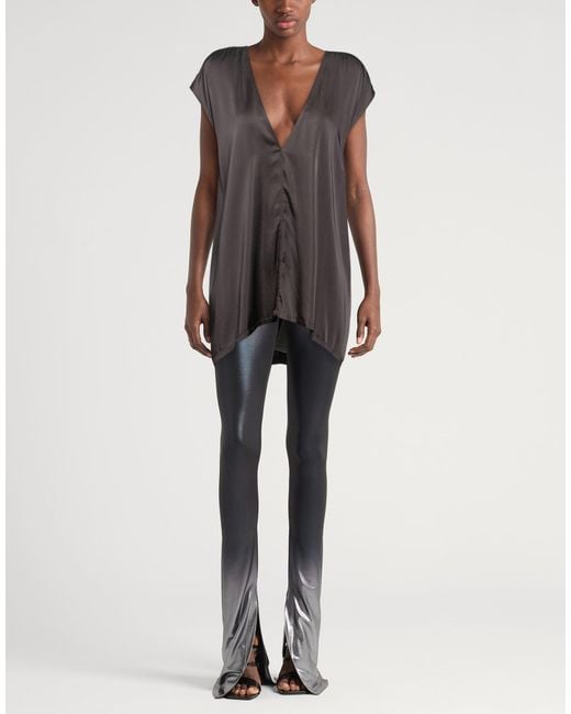 Rick Owens Gray Charcoal Top Acetate, Viscose