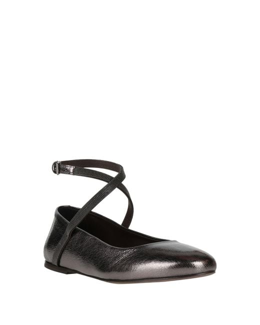 Brunello Cucinelli White Ballet Flats Leather