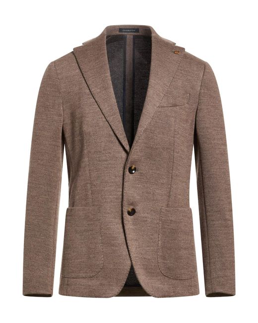 Sartoria Latorre Brown Light Blazer Polyester, Virgin Wool, Acrylic for men
