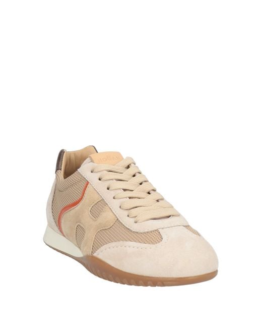 Hogan Natural Sneakers Leather, Textile Fibers