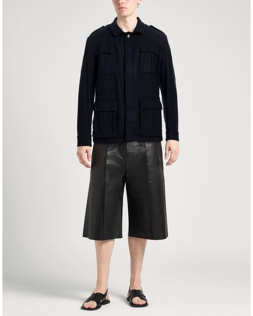 Santaniello Blue Jacket Wool, Polyamide for men