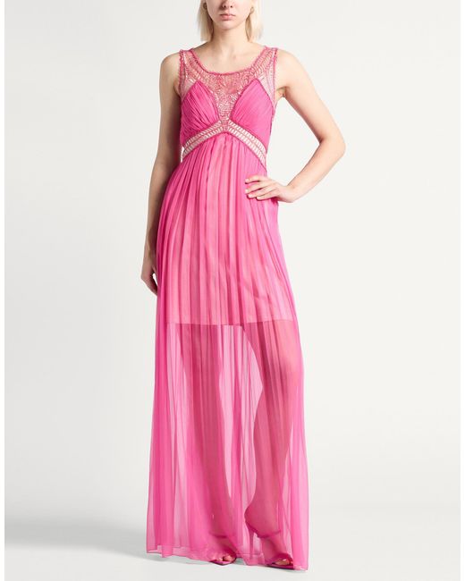 Alberta Ferretti Pink Maxi Dress Silk, Polyamide, Viscose