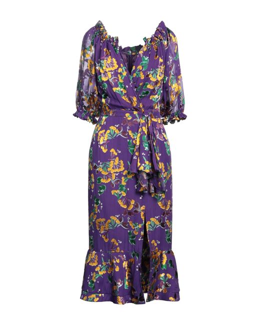 Saloni Purple Midi Dress