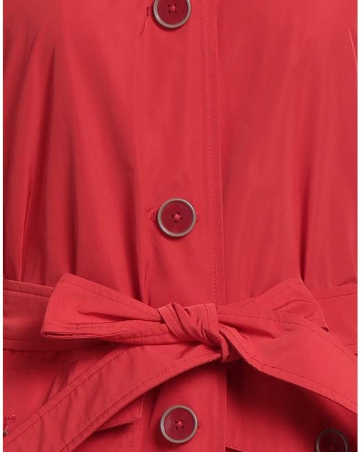 Herno Red Overcoat & Trench Coat Polyester