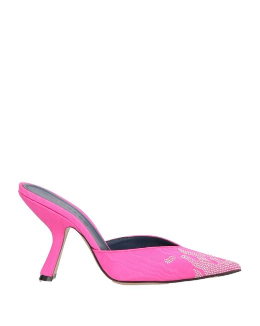 IINDACO Pink Fuchsia Mules & Clogs Textile Fibers