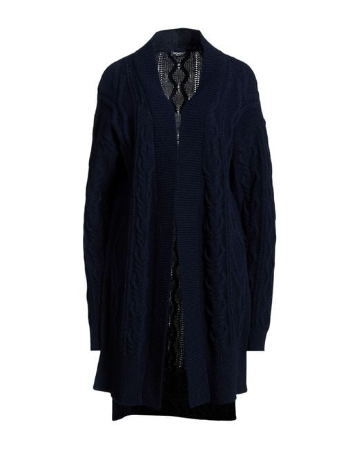 Dondup Blue Midnight Cardigan Wool, Polyamide
