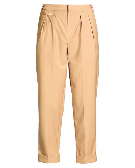 Bonheur Natural Camel Pants Polyester, Viscose, Elastane for men