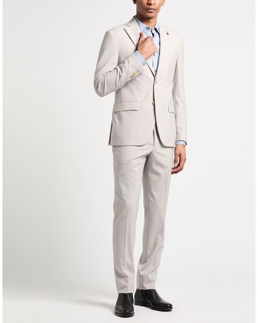 Paoloni White Light Suit Virgin Wool for men