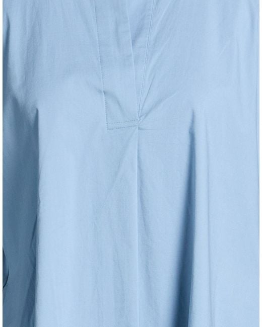 Alpha Studio Blue Mini Dress Cotton, Elastane