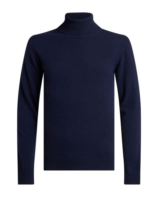 Daniele Fiesoli Blue Turtleneck Wool, Cashmere for men