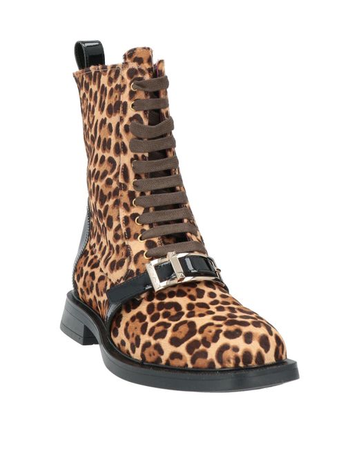 Lorenzo Mari Brown Sand Ankle Boots Leather