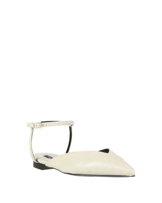 Patrizia Pepe White Ballet Flats Leather