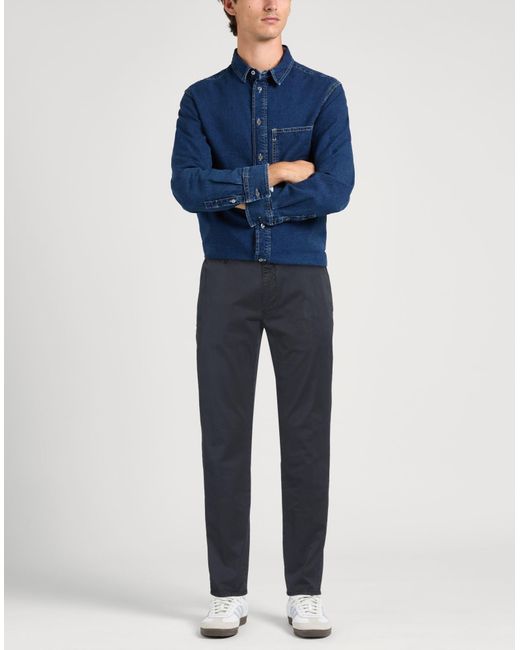 Incotex Blue Pants Cotton, Elastane for men