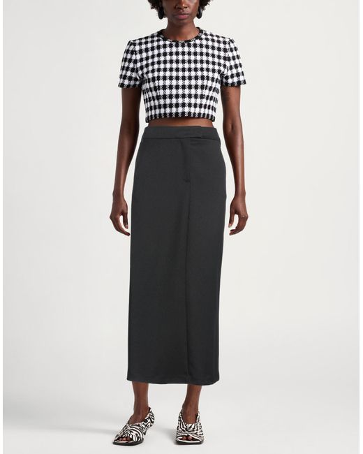 MAX&Co. Black Midi Skirt Polyester, Viscose, Elastane