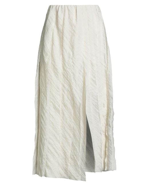 Christian Wijnants White Ivory Midi Skirt Viscose, Polyamide