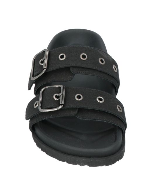MSGM Black Sandals Textile Fibers