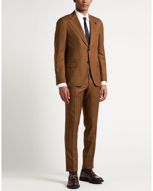 Lardini Brown Suit Wool for men