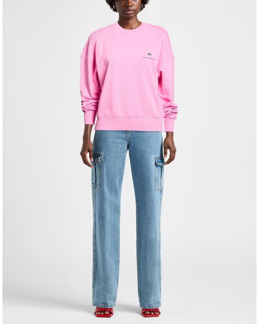 Chiara Ferragni Pink Sweatshirt Cotton, Polyester