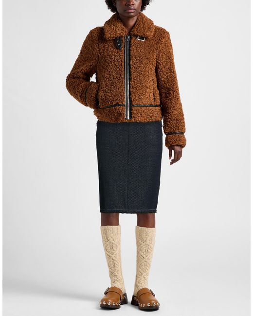 Hache Blue Midi Skirt Cotton, Polyamide