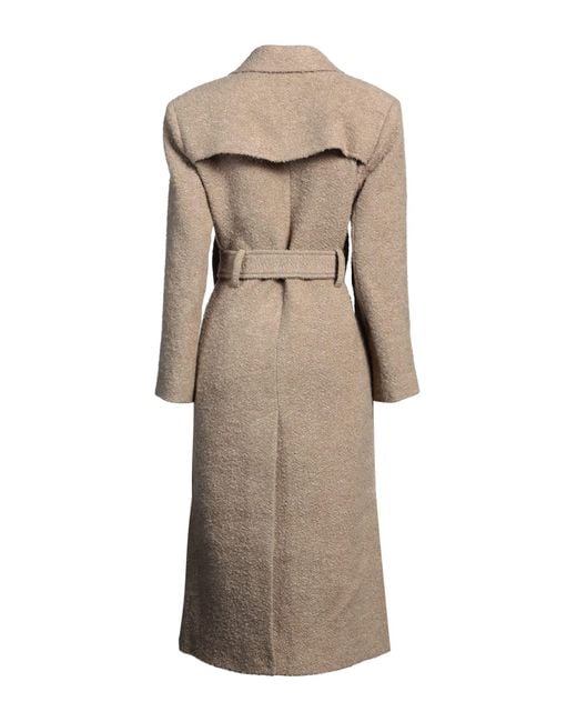 Sandro Natural Sand Coat Cotton, Wool, Synthetic Fibers, Acrylic, Alpaca Wool